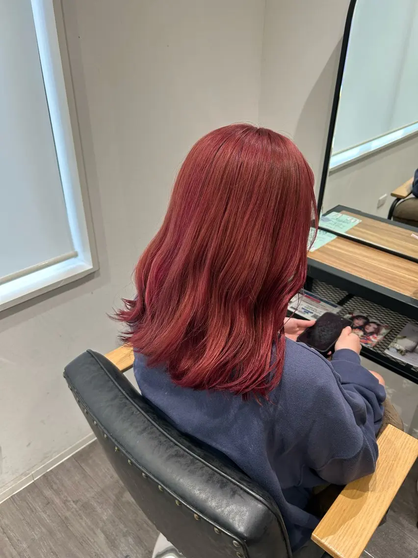 ミディアム カラー ヘアアレンジ ピンクカラー ローズカラー ヘアカラー トリートメント cocotte 💟草間紫音💟のヘアスタイル