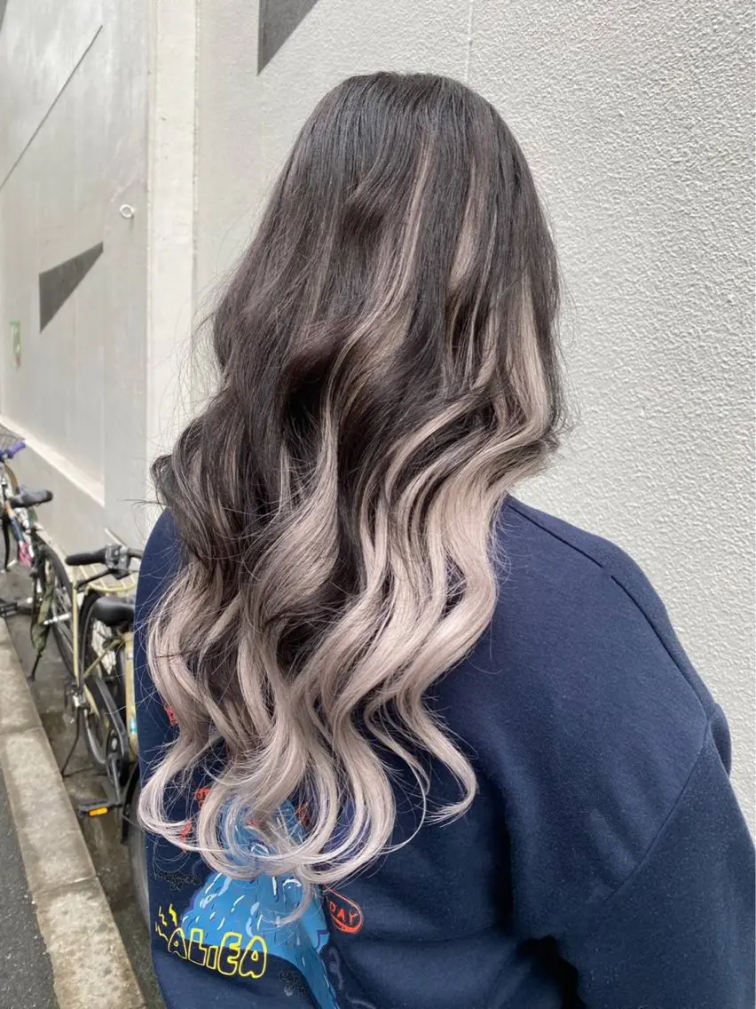 セミロング エクステ ヘアカラー トリートメント エクステ GLOSS 心斎橋 山上のヘアスタイル