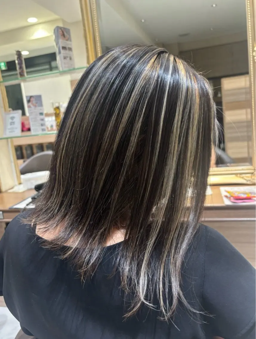 ミディアム カラー ハイライトカラー ハイライト ⭐️モデル募集中⭐️ ⸝⋆🪐遠藤 青葉のヘアスタイル