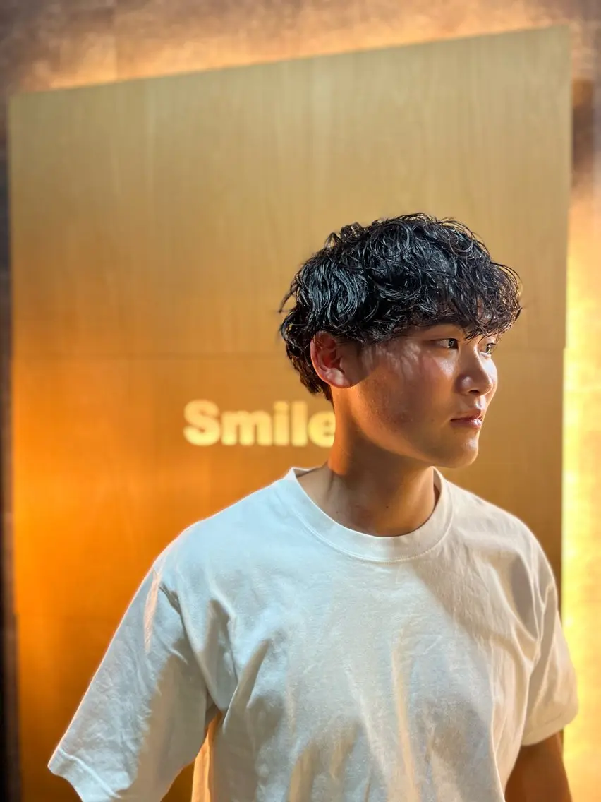 パーマ メンズ メンズパーマ 波巻きパーマ 榎本 和真のヘアスタイル