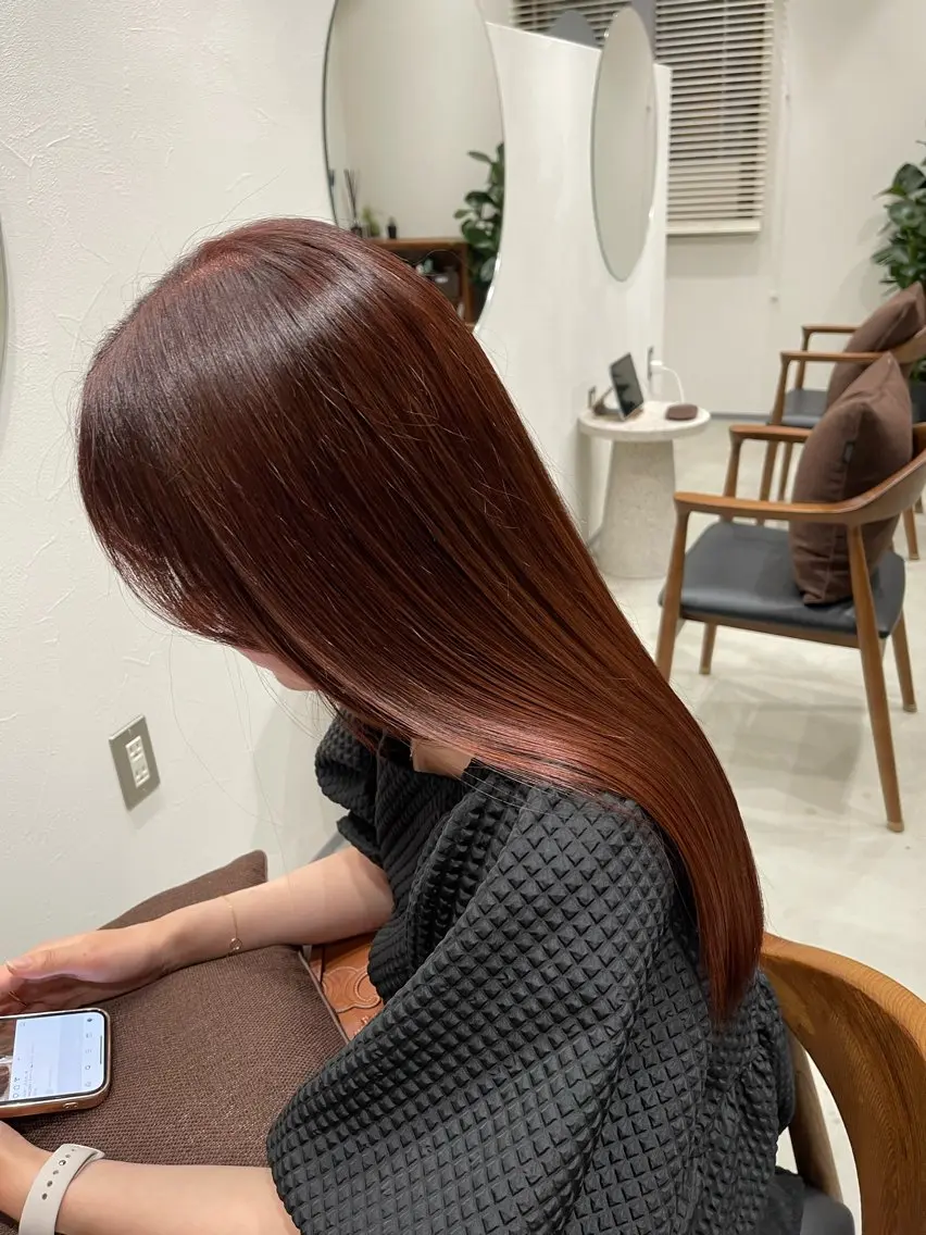 カラー ブラウンカラー レッドカラー ヘアカラー ボブ/レイヤー /河内温太のヘアスタイル
