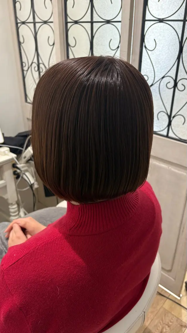 ミディアム カラー カット 似合わせ 顔周りYUUGAのヘアスタイル