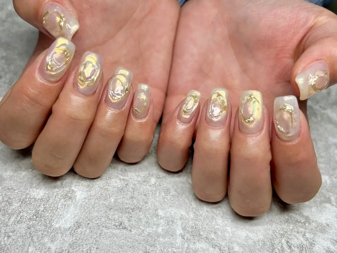 ネイル アートネイル ミラーネイル ハンドネイル ハンドケア joieange浜元 心斎橋店Nail🦋のネイルデザイン