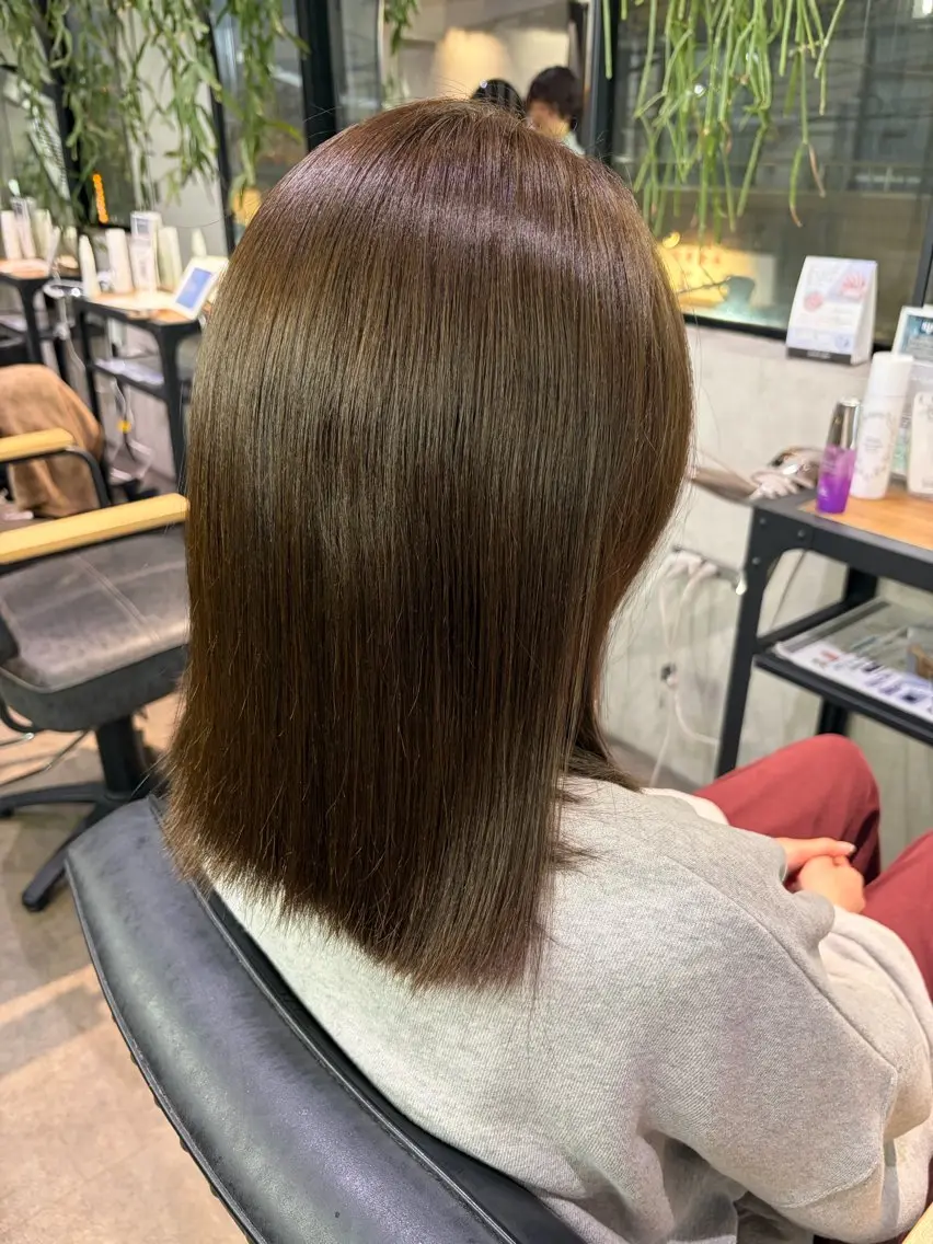 ミディアム カラー アッシュ アッシュブラウン ブラウンカラー ダブルカラー オレンジ ヘアカラー 透明感カラー🫧🎀 まりなのヘアスタイル