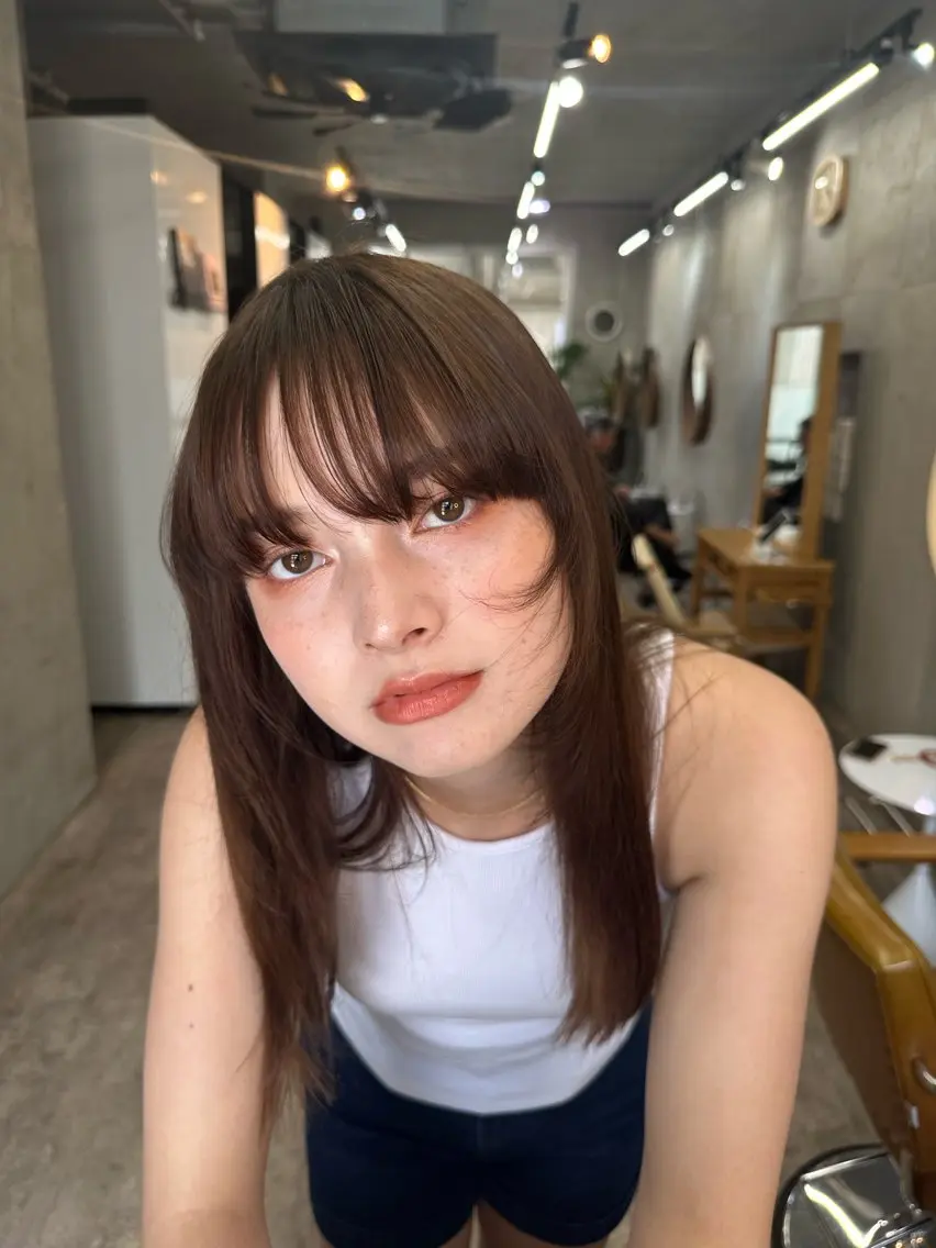 ロング カラー ベージュカラー 顔まわりレイヤー レイヤーカット ヘアカラー トリートメント カットモデル募集中 ／HARUKA🎀のヘアスタイル