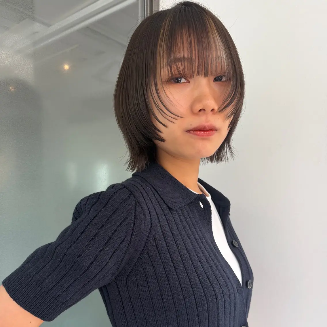 ミディアム ヘアカラー 🎨透明感カラー/ ハイライト/近藤怜那のヘアスタイル