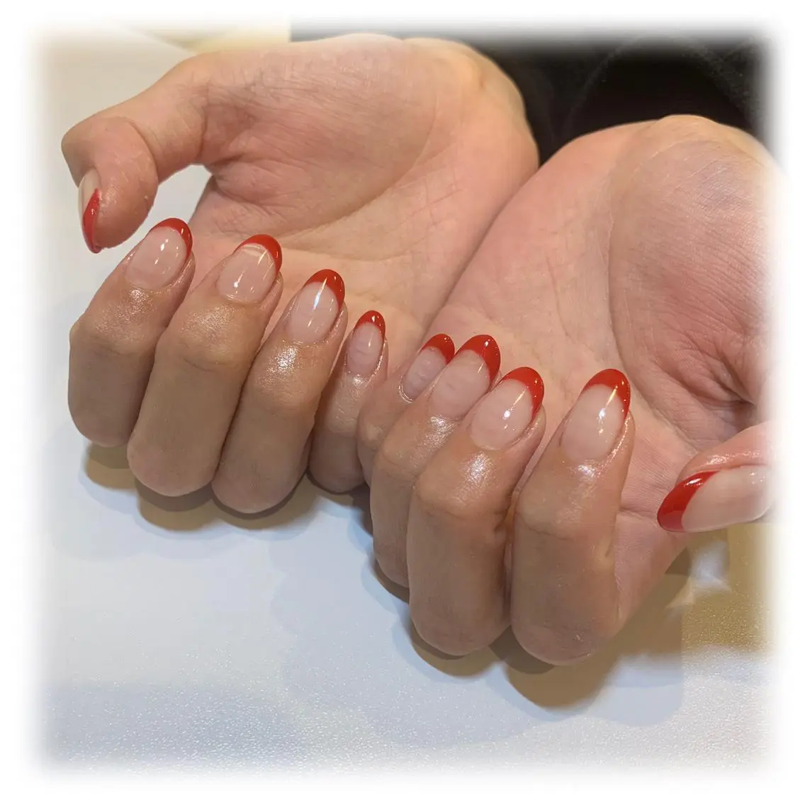 ネイル フレンチネイル 赤色 ui nailのネイルデザイン