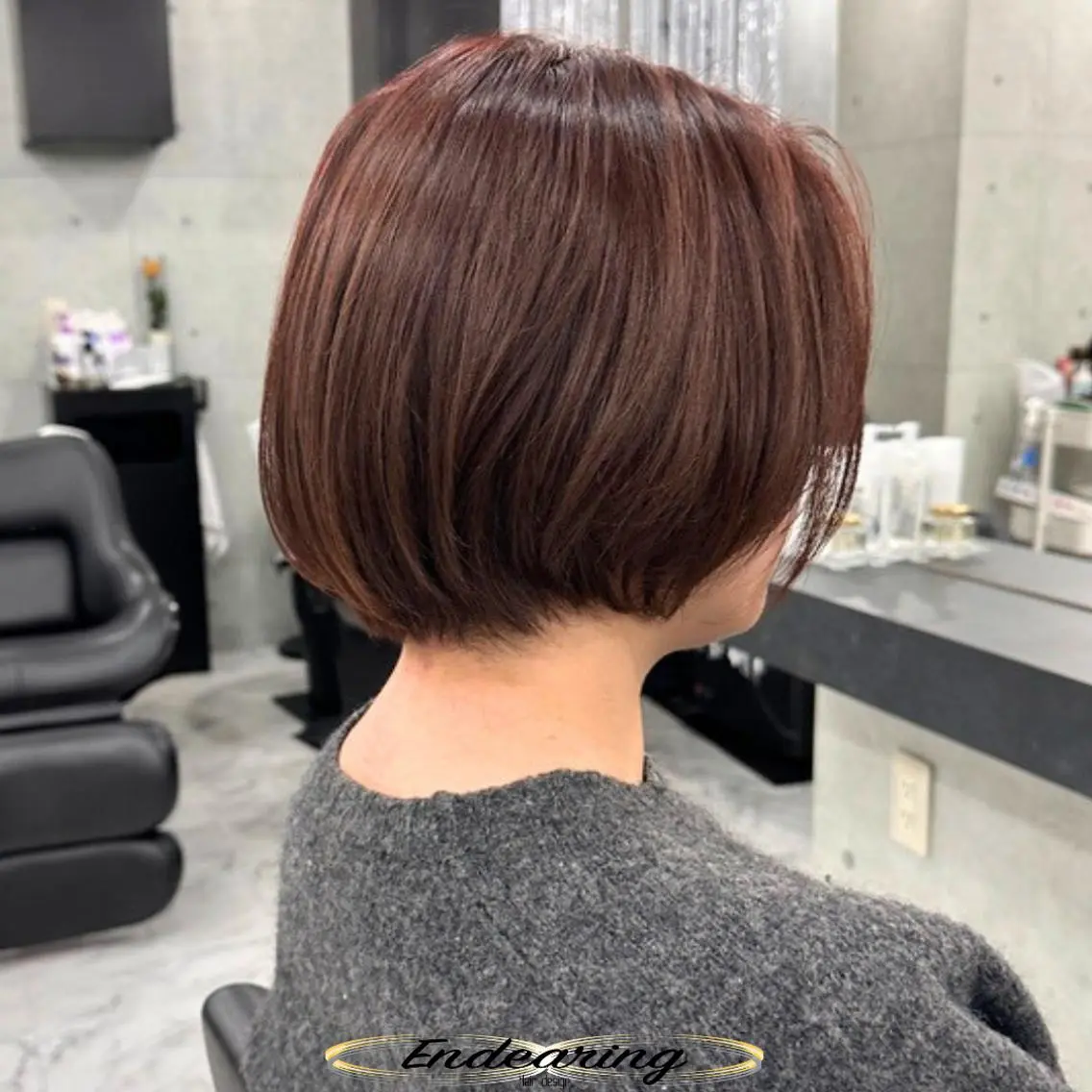 カラー 透明感カラー ラベンダーカラー ボブ カット ヘアカラー Endearing 銀座/レイヤーカットのヘアスタイル