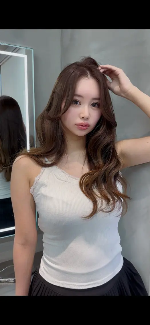 セミロング カラー パーマ ベージュカラー レイヤーカット 縮毛矯正 【博多髪質改善】 吉村　清志のヘアスタイル