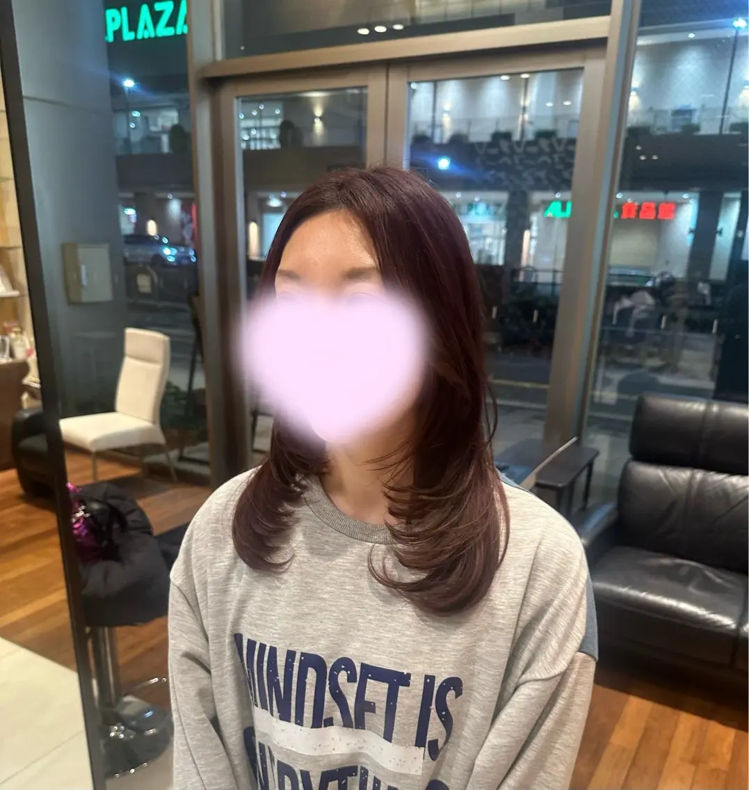 ロング カラー ブラウンカラー ラベンダーカラー レイヤーカット カット ヘアカラー natsumi🍀艶 カラー/美髪縮毛のヘアスタイル