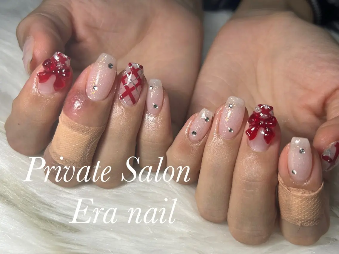 ネイル リボン ハンドネイル Era nailのネイルデザイン