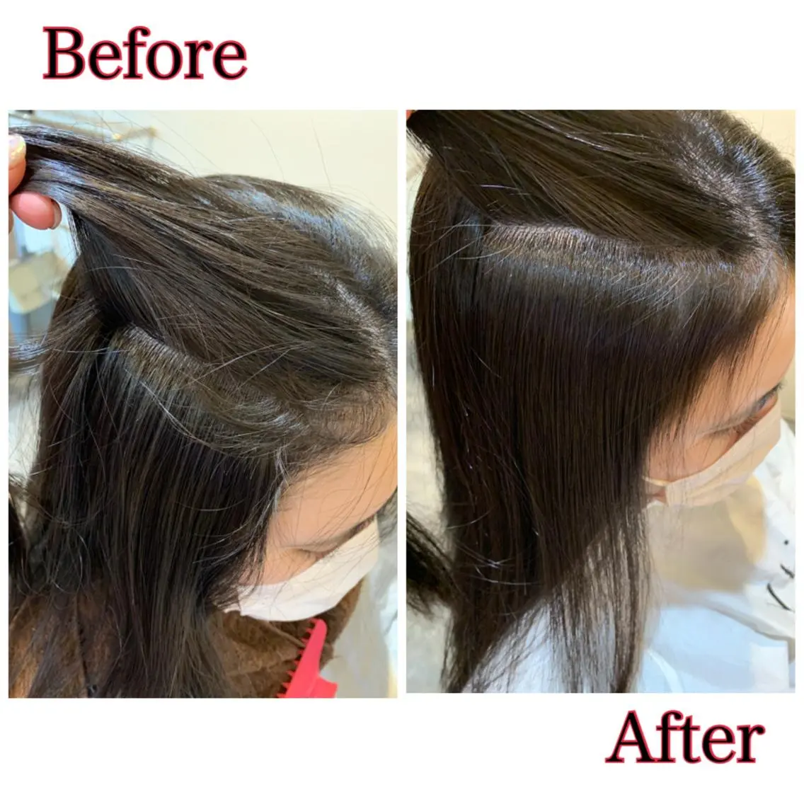 ロング 顔周りカット 縮毛矯正 艶カラー/ Nanamiのヘアスタイル