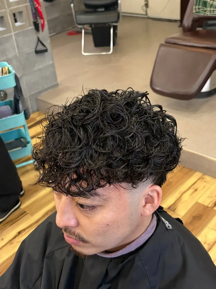 パーマ メンズ メンズパーマ カット パーマ 宅原 陸翔のヘアスタイル