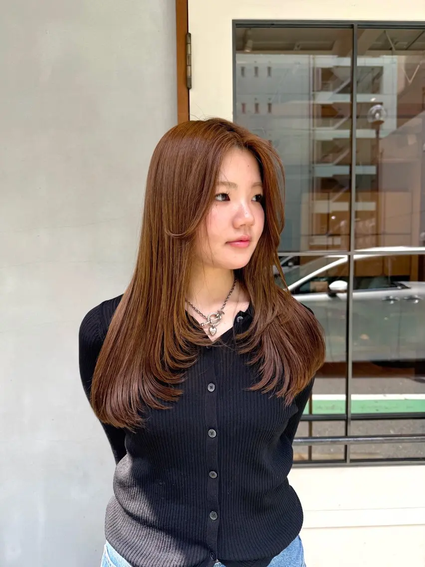 セミロング カラー カット ヘアカラー トリートメント 🤍ENIF ハヤシアヤナ🤍のヘアスタイル