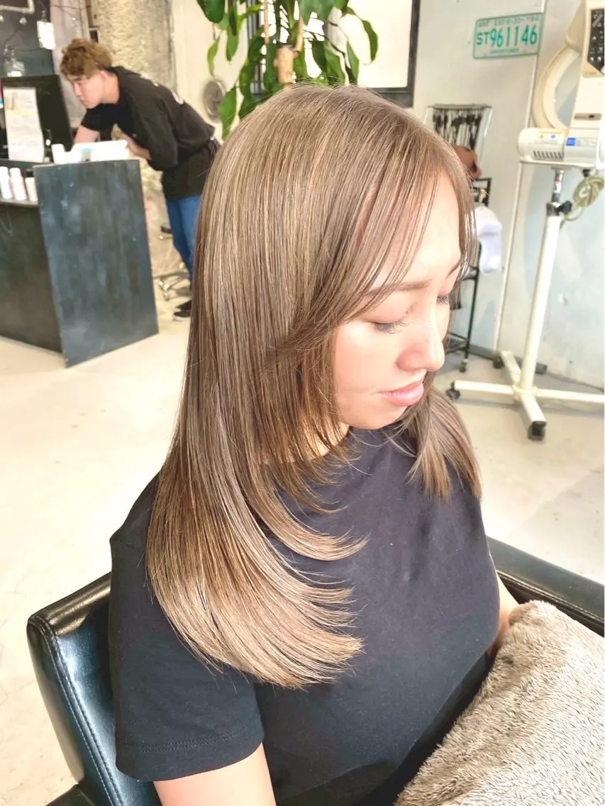 セミロング カラー カット ヘアカラー トリートメント ✂︎cadre✂︎ 🪶かまだれいし🪶のヘアスタイル
