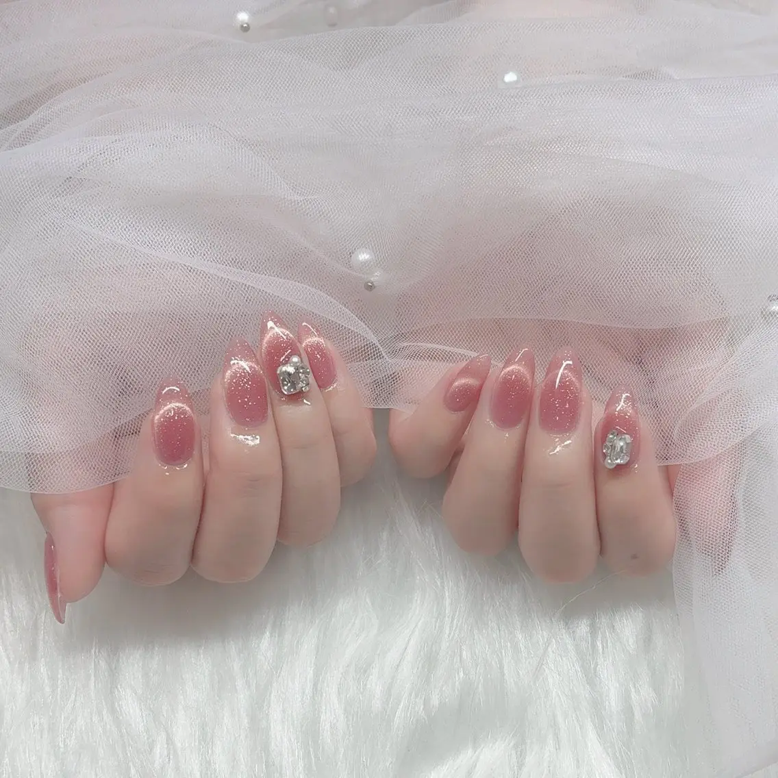 ★1番人気★ 水光/ぷるぷる♪　マグネットネイル／フラッシュネイル　オフあり￥5800の写真