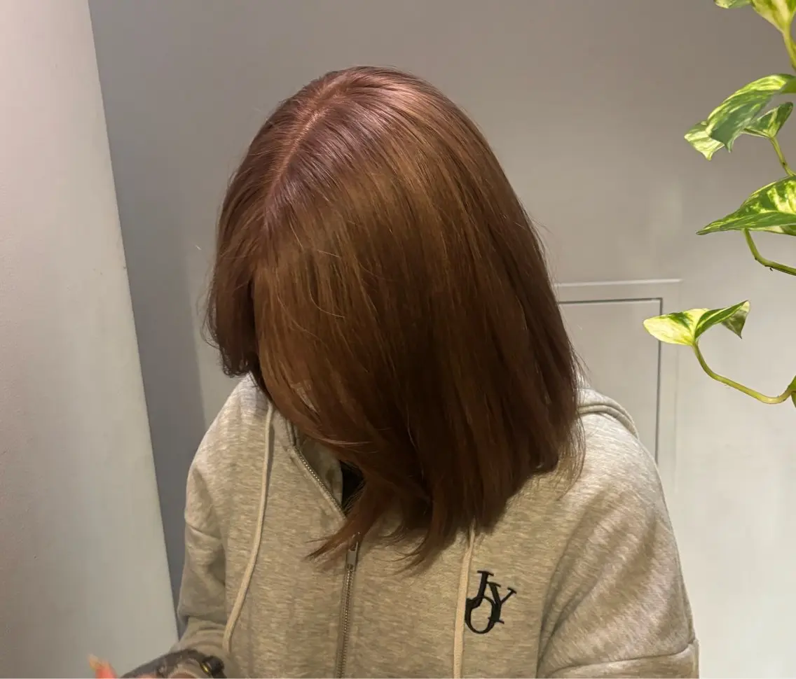 ミディアム カラー 透明感カラー/ くるくるパーマミウのヘアスタイル