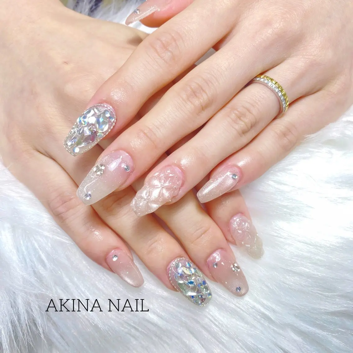 セミロング ハンドネイル Akina Nail 亀戸のネイルデザイン