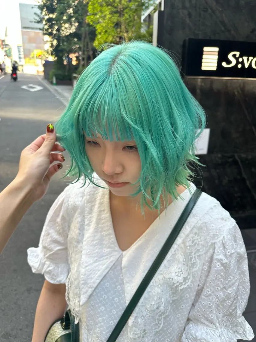 ショート カラー ヘアアレンジ MIYU/ケアブリ ーチカラー／デザインのヘアスタイル