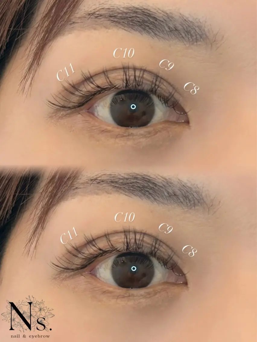 マツエク・マツパ フラットラッシュ 目尻長め マツエク Ns.nail& eyebrow南瑠華のマツエク・マツパデザイン