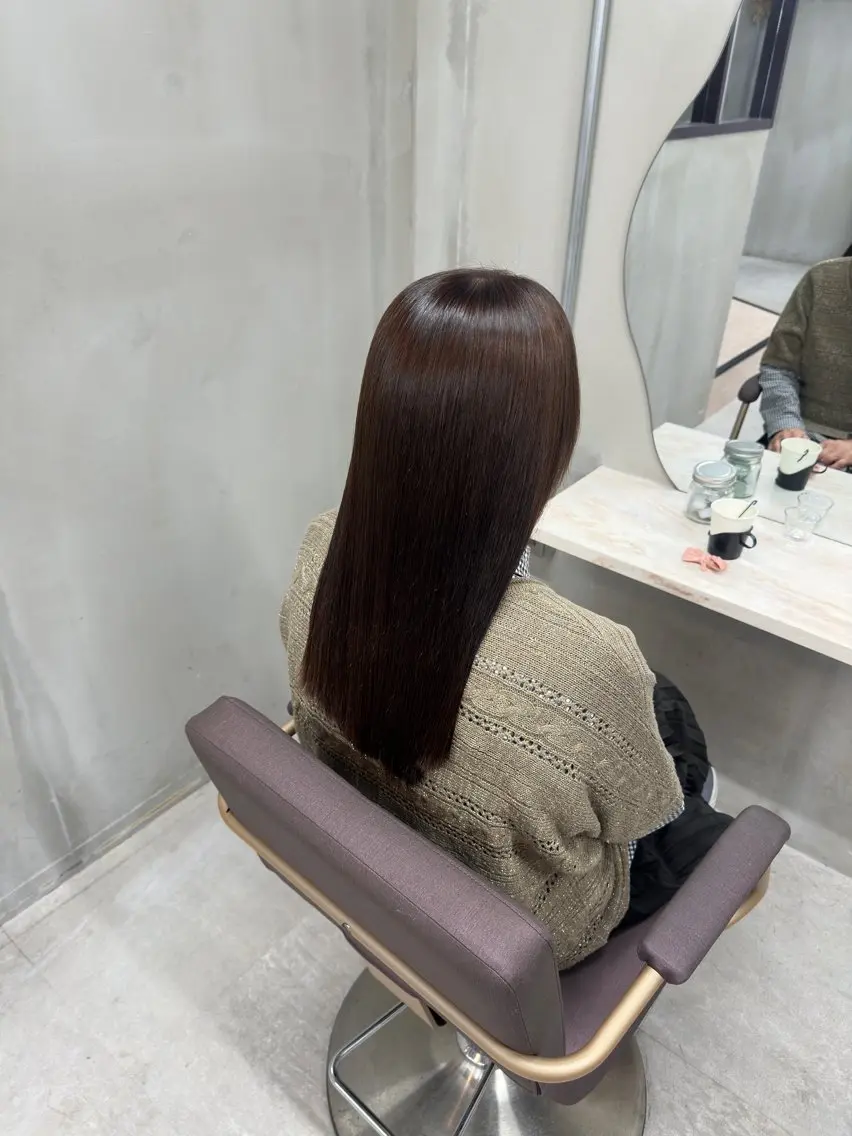 セミロング 縮毛矯正 PINQ byangelicaのヘアスタイル