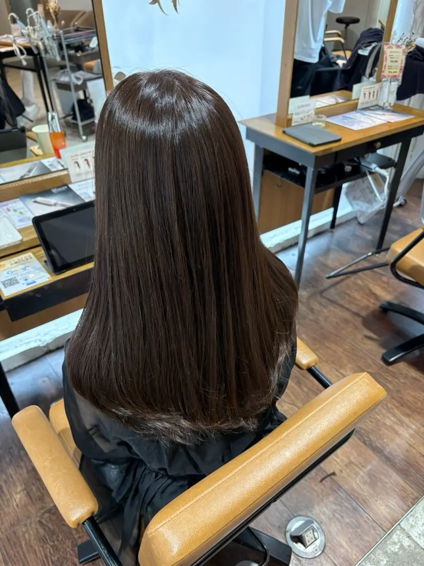 ロング カラー ブラウンカラー オリーブブラウン オレンジ ヘアカラー AVANCE.ens 松本大和のヘアスタイル