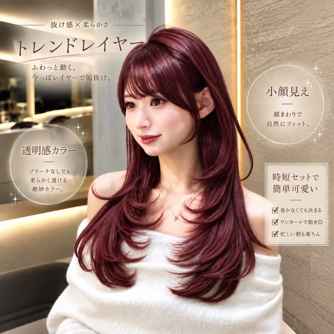 ロング カット ヘアカラー トリートメント 韓国レイヤー/ 艶カラー/礼二郎のヘアスタイル
