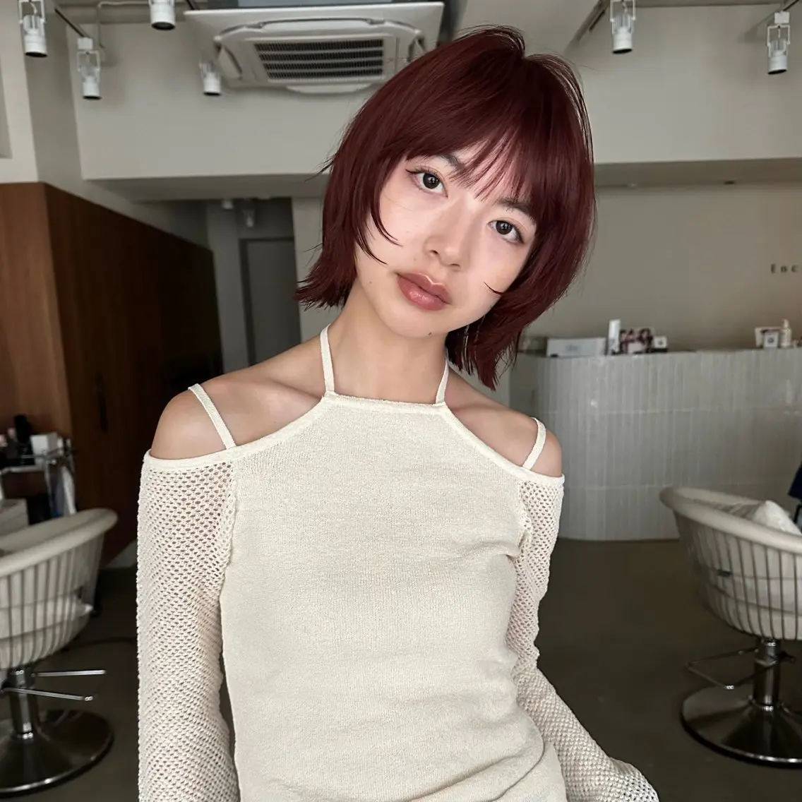 ショート カラー ブリーチ ブリーチなしカラー カット ヘアカラー ボブ/似合わせ レイヤーcocomoのヘアスタイル