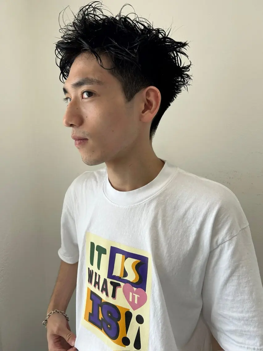 ショート メンズ メンズパーマ メンズショート ショートヘア カット パーマ トリートメント 村上雅人 ナチュラルモードのヘアスタイル