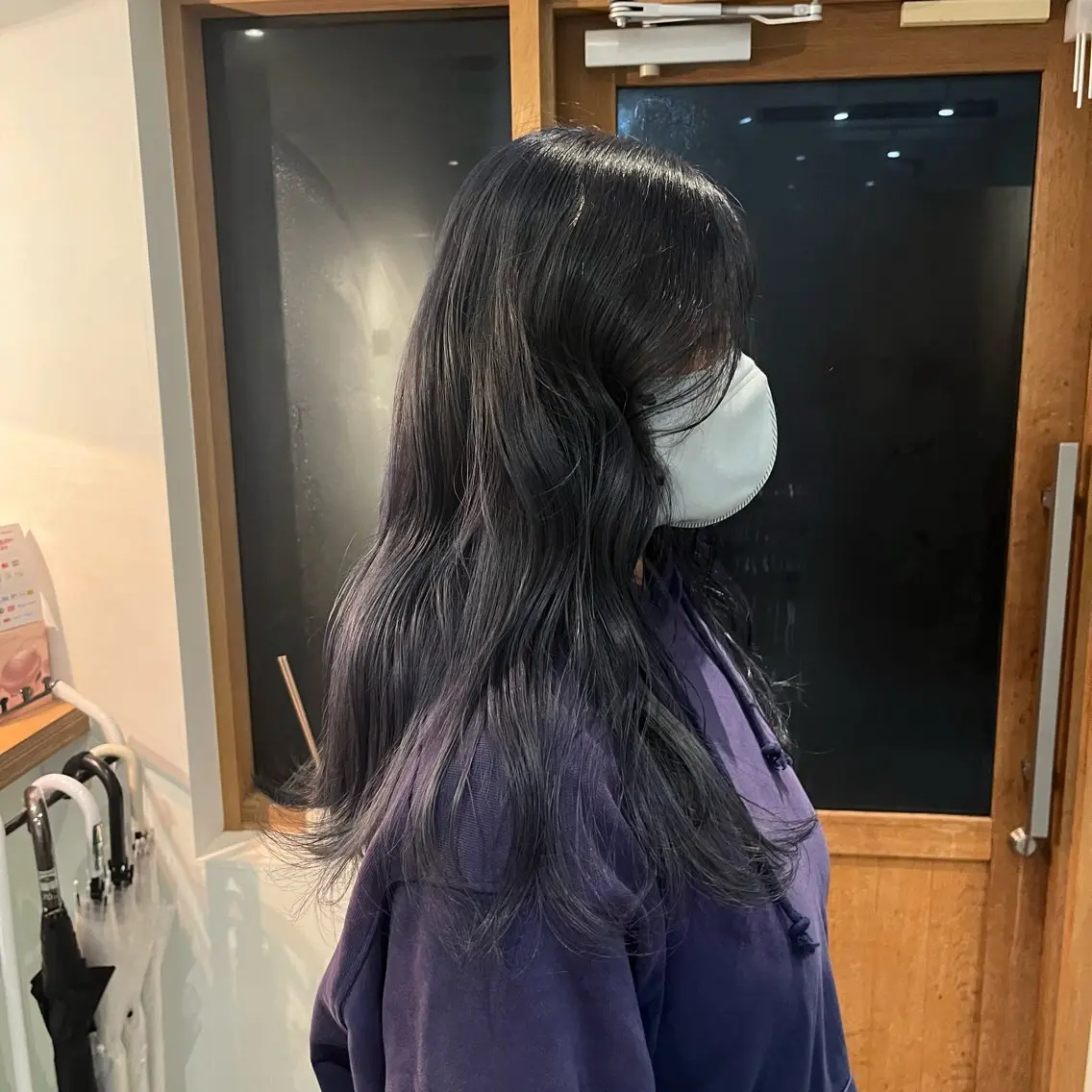カラー ブリーチ ブルーカラー 、 ハルナのヘアスタイル