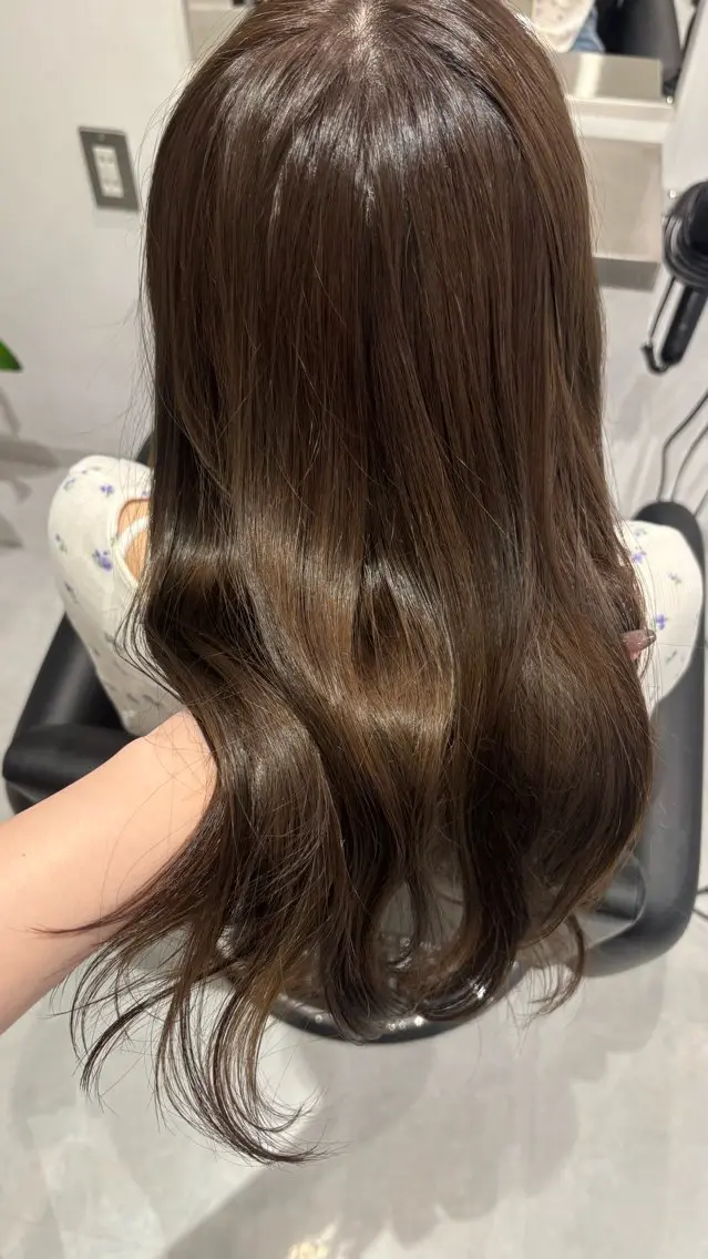 セミロング カラー ベージュカラー ブリーチ ブラウンカラー ケアブリーチ カシス 🎀韓国ヘア× 透明感カラー🎀正源のヘアスタイル