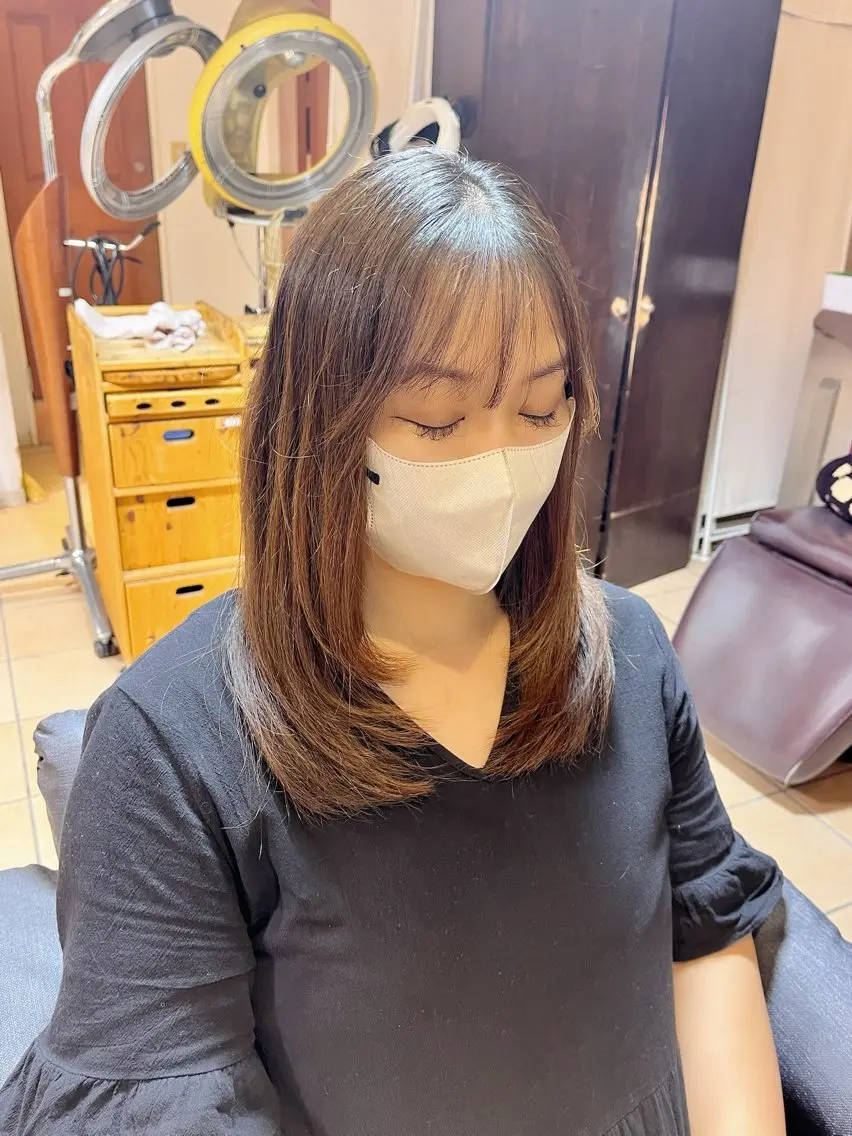 ロング カラー ヘアアレンジ 顔周りカット 韓国風ヘア レイヤーカット カット 韓国風/サラツヤ髪/ 💎Tomoya💎のヘアスタイル