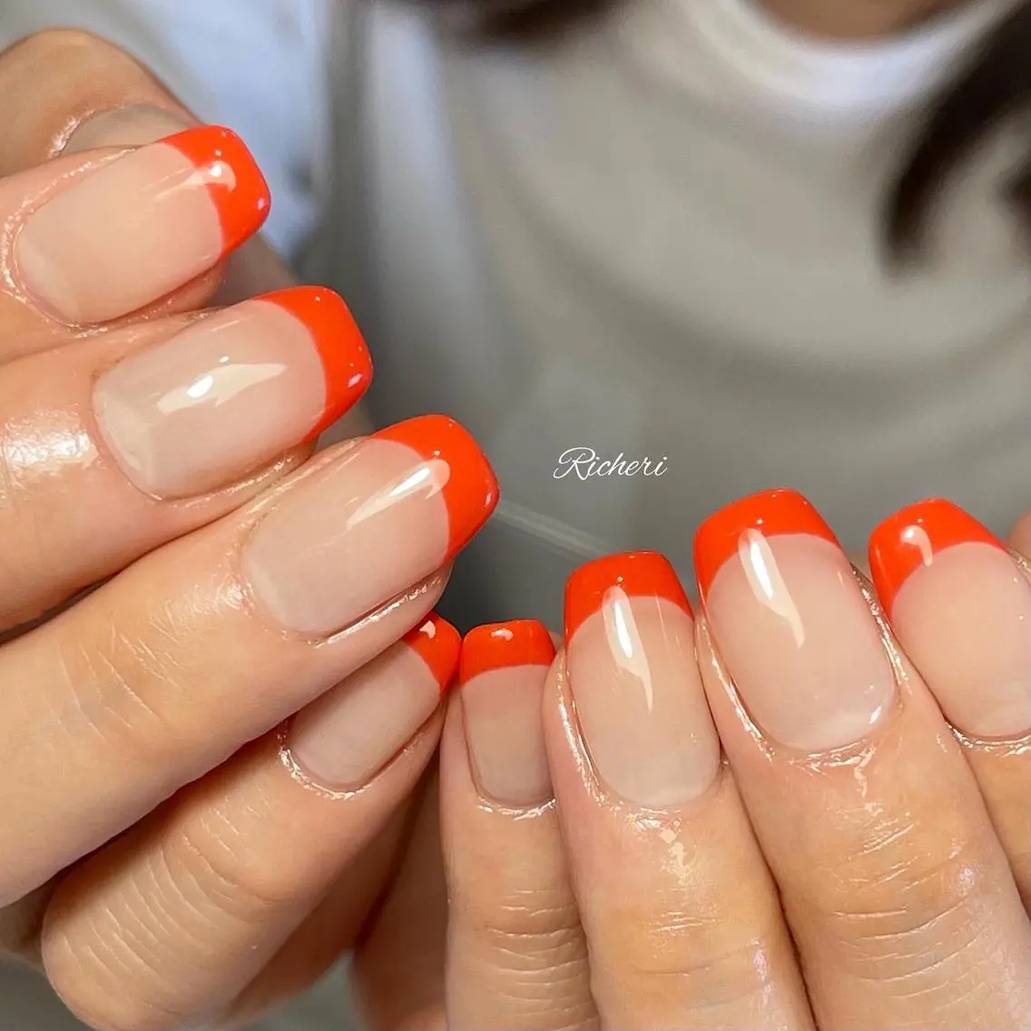ロング ネイル 韓国風ヘア ロング アートネイル フレンチネイル ジェルネイル richeri beautyのその他イメージ