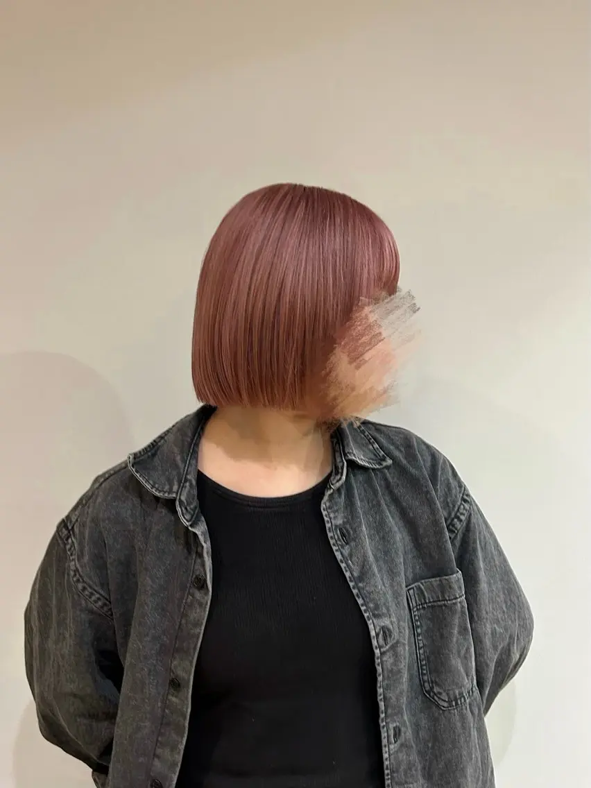 カラー ピンクカラー 高木 花のヘアスタイル