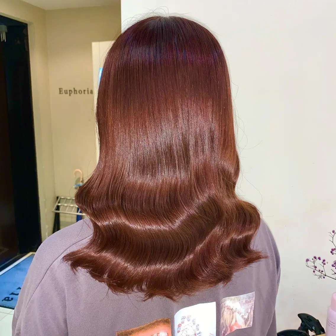 ミディアム カラー ヘアカラー トリートメント 新宿♥ハッシュカット 暖色カラー♥Unaのヘアスタイル