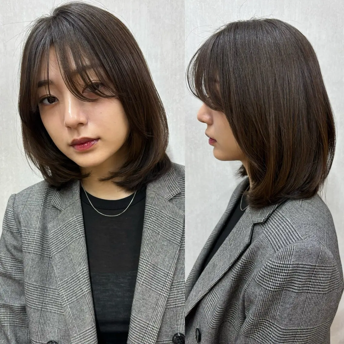 ミディアム ボブレイヤー ボブ レイヤーカット ヘアカラー ボブ/ミディアム 親しみやすさ/さくらのヘアスタイル
