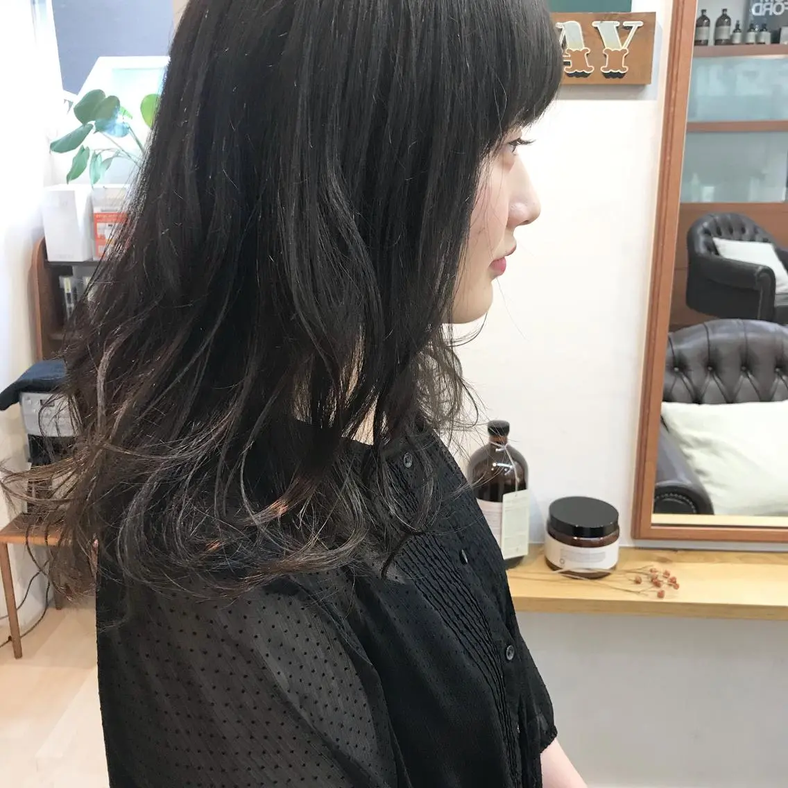 ロング カラー ラベンダーカラー クニモトハルナ ボブ/柔らかカラーのヘアスタイル