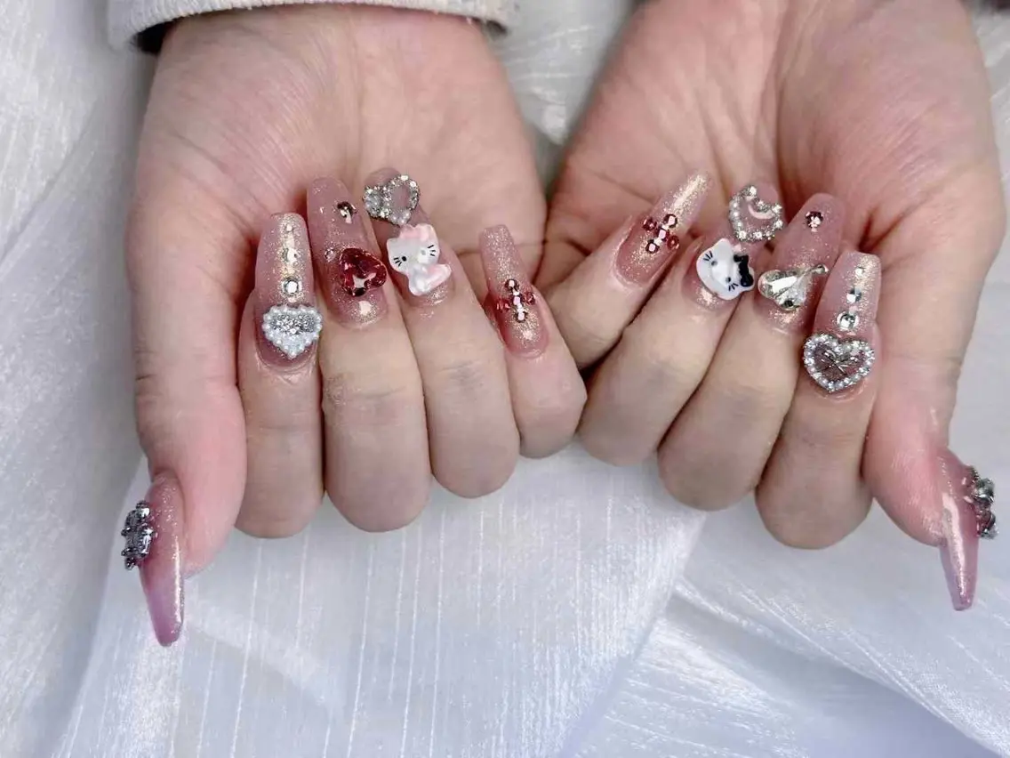 ネイル アートネイル フットネイル ジェルネイル ハート マグネットネイル Babarla nailのネイルデザイン