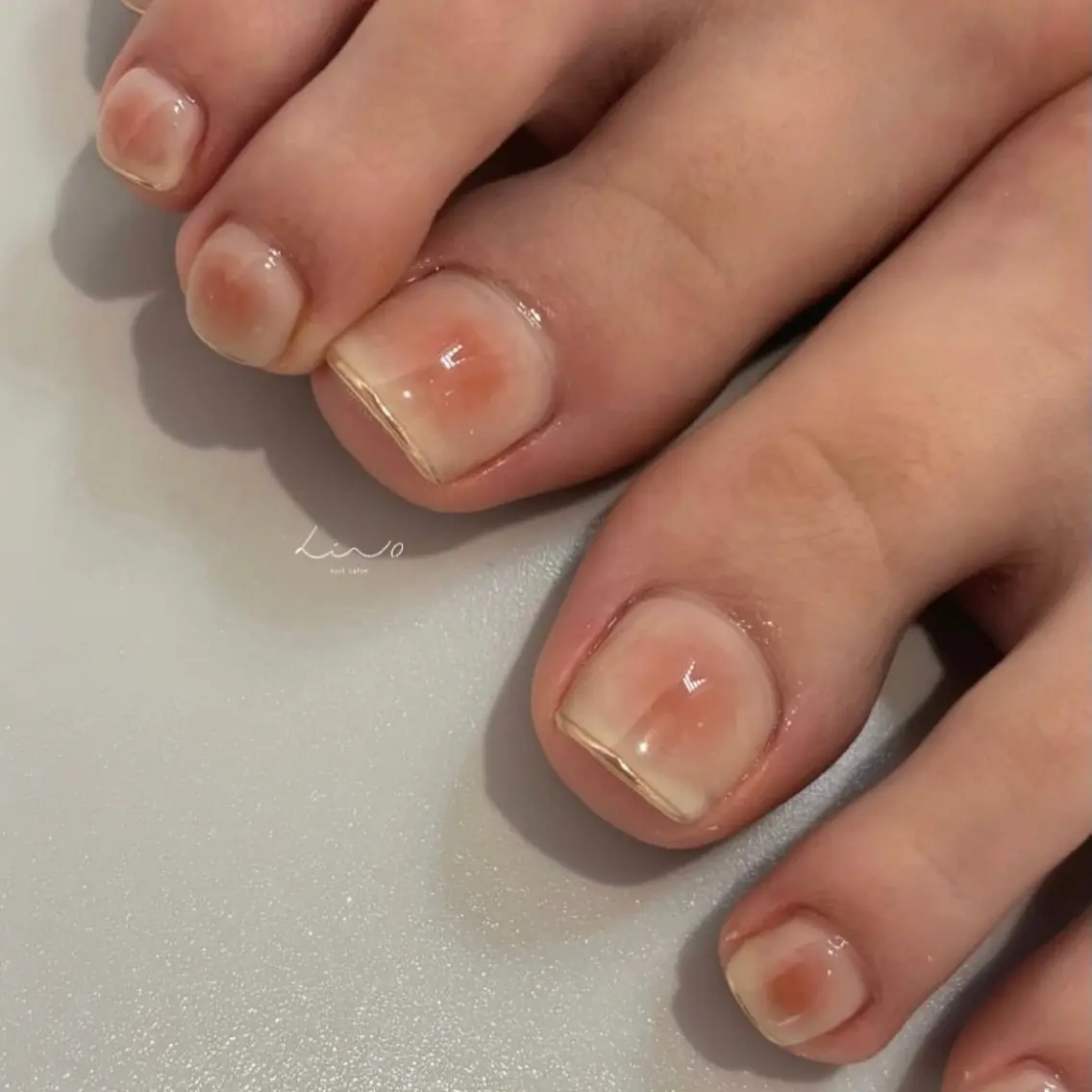 ネイル ニュアンスネイル ショートネイル フットネイル nail salon linoのネイルデザイン