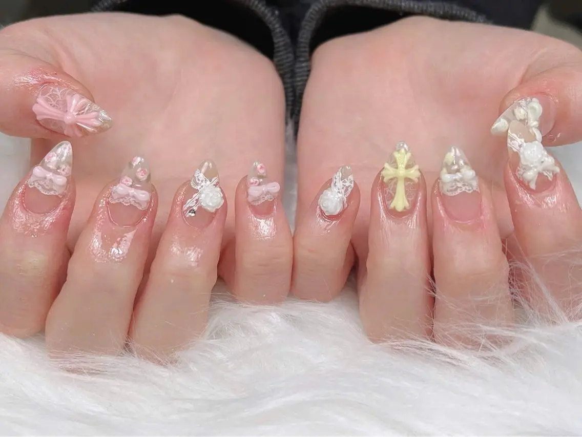 ネイル オーロラネイル ボルドー ブラウン 氷ネイル・うるうるネイル キラキラネイル ハンドネイル Sora  Nail 長さ出し専門店のネイルデザイン