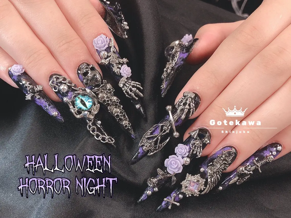 ネイル ハロウィン 持ち込み 夏ネイル ハンドネイル ハンドケア Gote Kawa nail salonのネイルデザイン