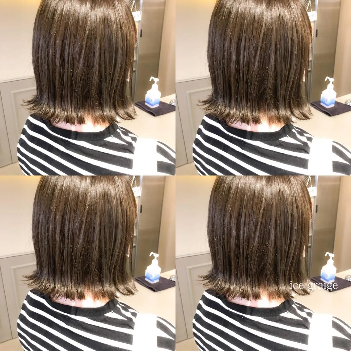ミディアム カラー カット ヘアカラー トリートメント ハイトーン×レイヤー カットTAKUMIのヘアスタイル