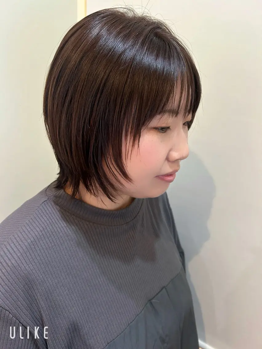 ショート カラー ケアカラー 透明感カラー ボブ くびれヘア 韓国風ヘア 久木原 ゆりのヘアスタイル