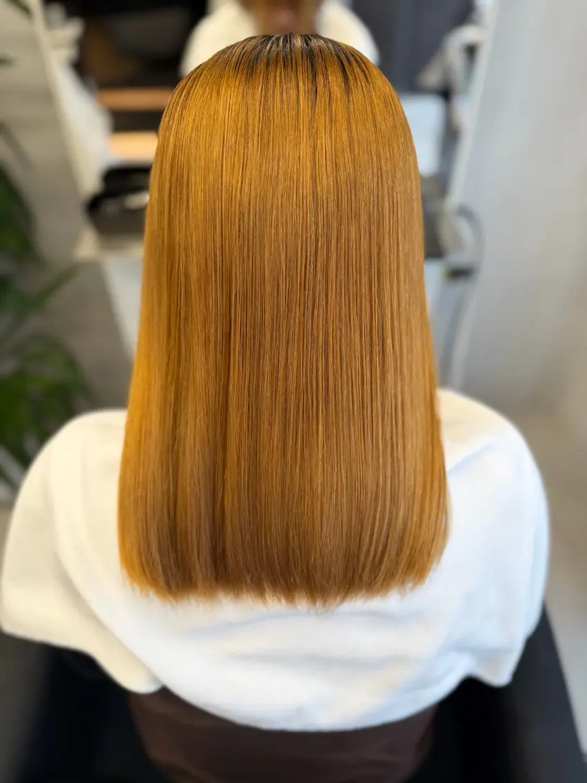セミロング 髪質改善 縮毛矯正 縮毛矯正 GHØAT【ゴート】 さおりのヘアスタイル