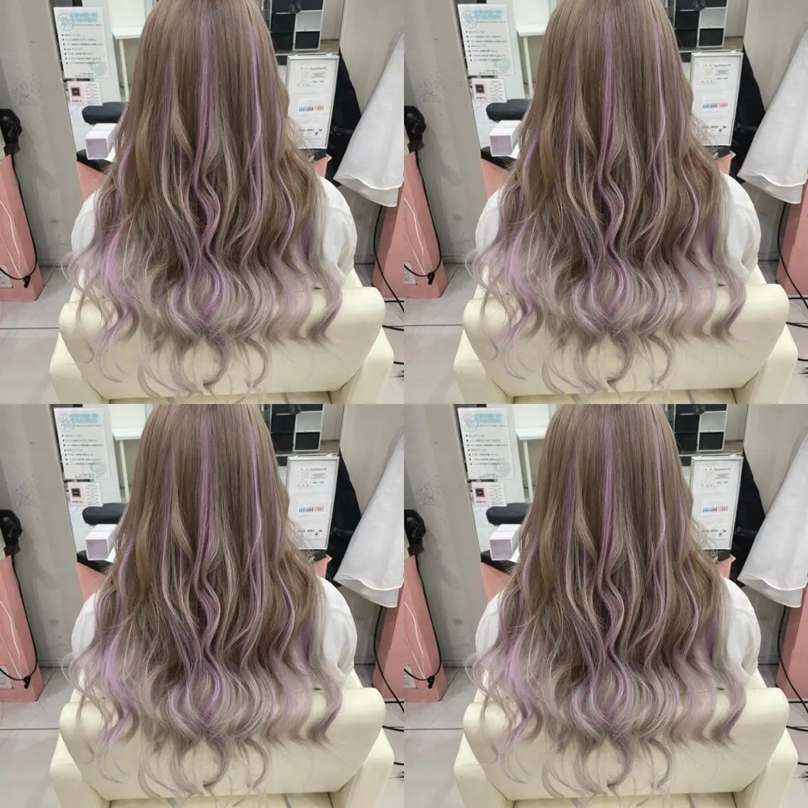 ロング カラー ブリーチ ハイライトカラー パープルカラー ハイライト 🌷MAYU 🌷のヘアスタイル