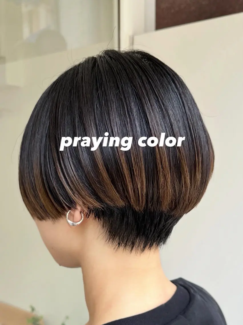 ショート カラー ハンサムショート デザインカラー ショートヘア カット ヘアカラー トリートメント 銀座/レイヤー ハイライト/MAMIのヘアスタイル