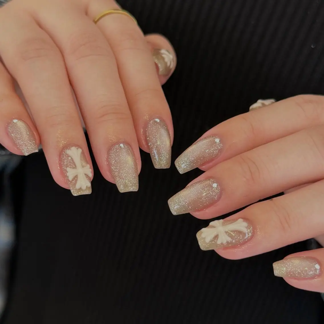 ネイル クリアネイル フラッシュネイル フラッシュマグ フレンチネイル マグネットネイル Luana nailのネイルデザイン