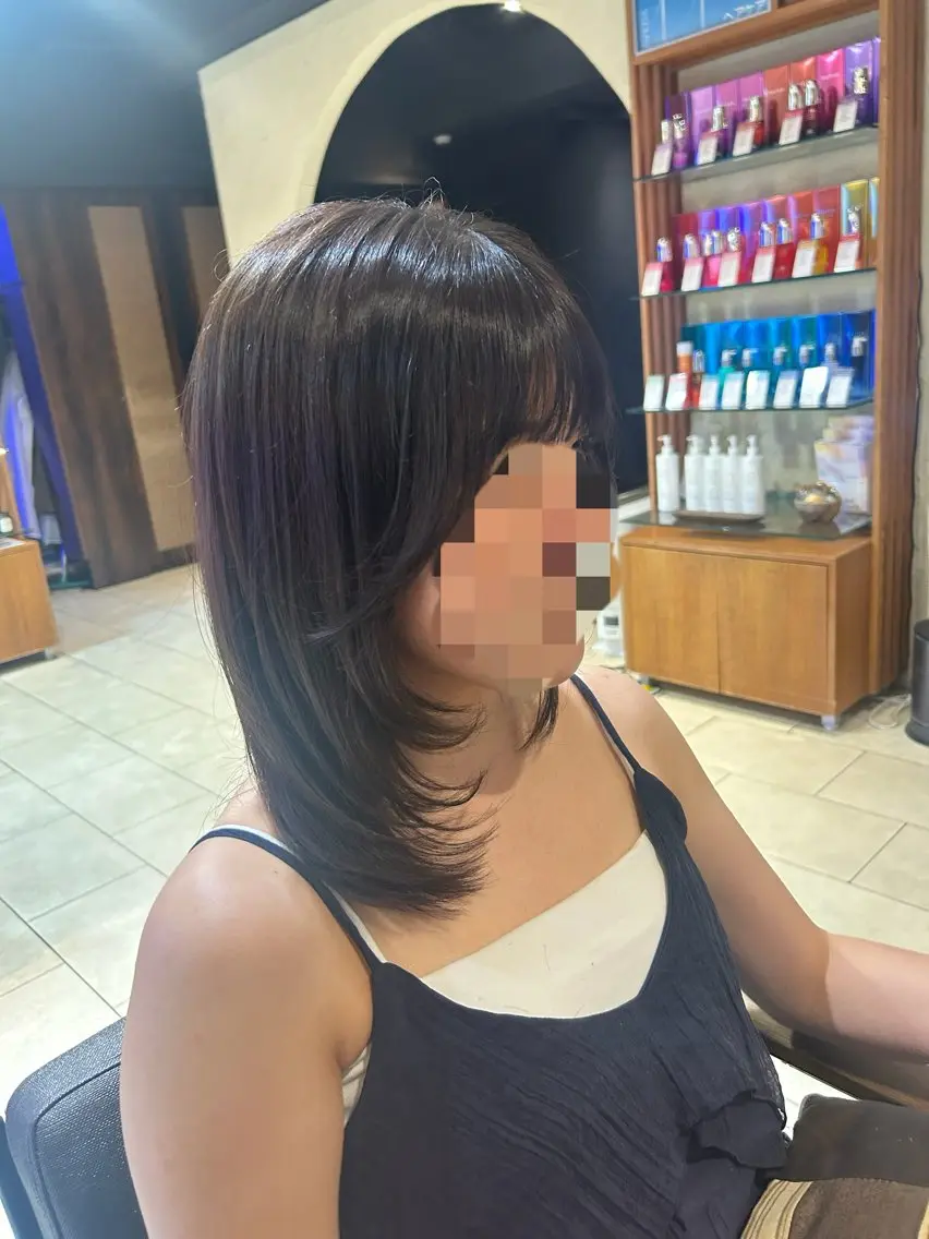 ミディアム ハイレイヤー レイヤーカット おおがくみゆ🦙🍊 ⭐️池袋のヘアスタイル
