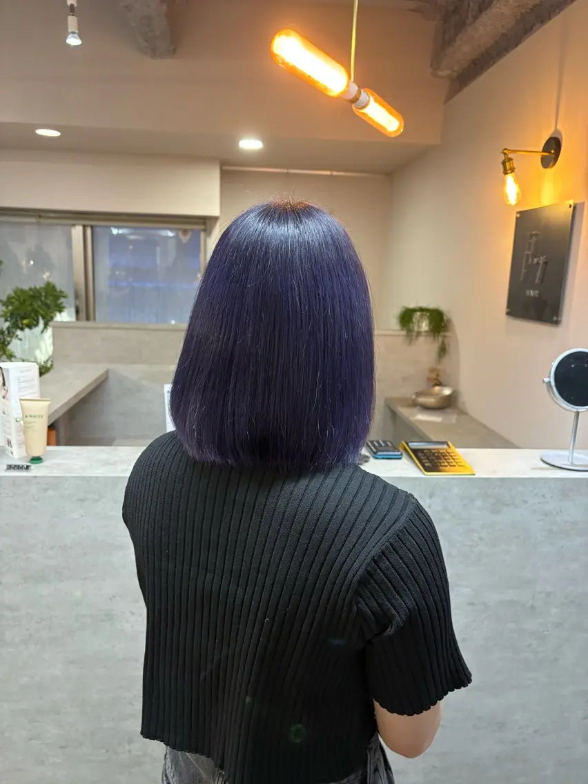 ミディアム カラー しゅり Flag hairのヘアスタイル