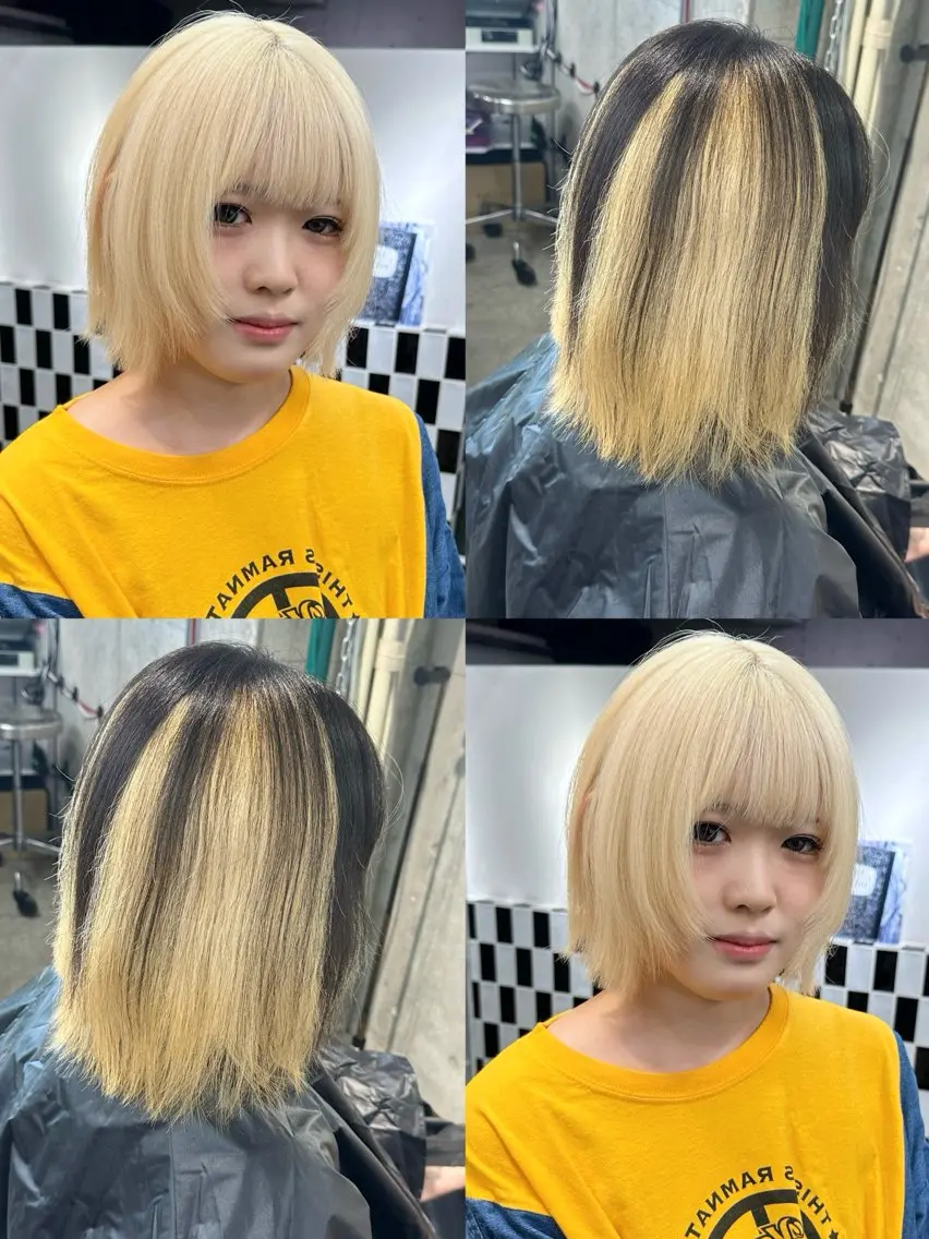 ミディアム ヘアカラー トリートメント 🤍ムラ修正ブリーチ 🤍原宿/YUUのヘアスタイル